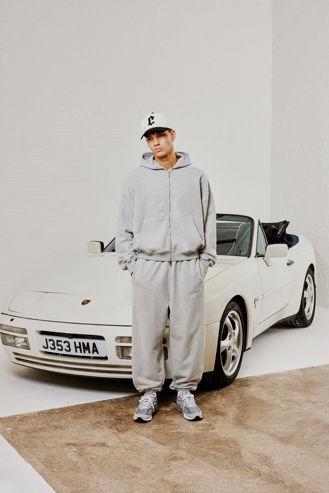 Zip Hoodie & Cuffed Jogger - Grey Marl
